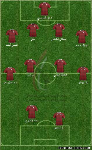 Al-Wahda (UAE) 4-4-2 football formation