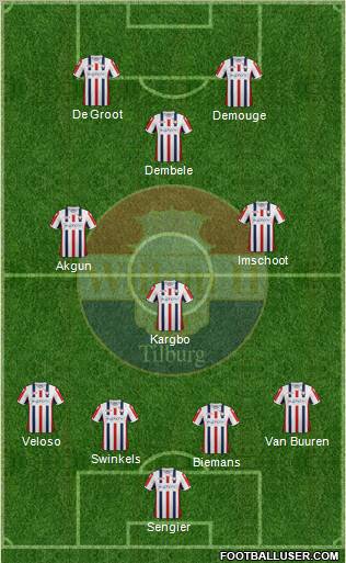 Willem II 4-3-1-2 football formation