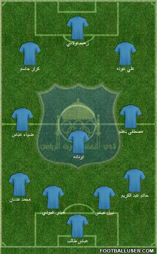 Najaf Sports Club 4-3-3 football formation