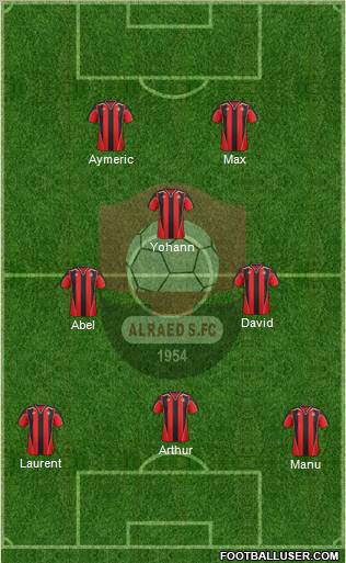 Al-Ra'eed 4-4-1-1 football formation