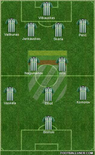 VFK Zalgiris Vilnius 4-5-1 football formation