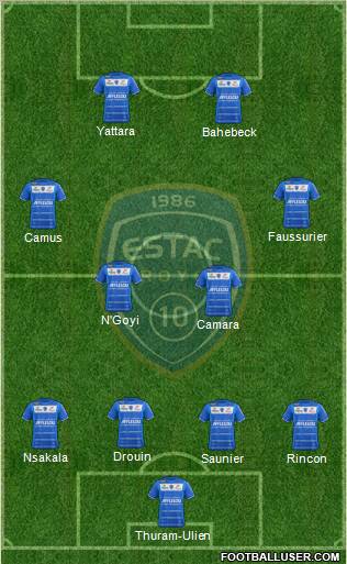 Esperance Sportive Troyes Aube Champagne 4-2-2-2 football formation