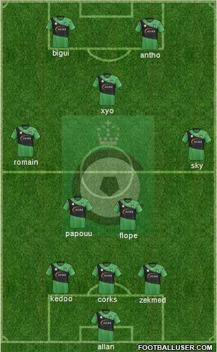 KSV Cercle Brugge 3-5-2 football formation
