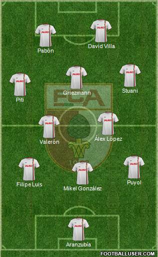 FC Augsburg 3-5-1-1 football formation