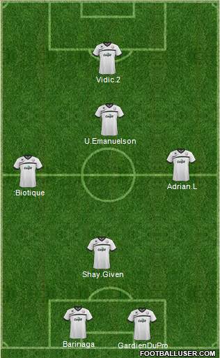 Hereford United 3-5-1-1 football formation