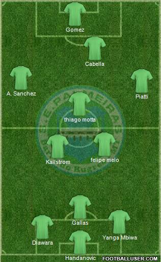 SE Palmeiras (MT) 3-5-1-1 football formation