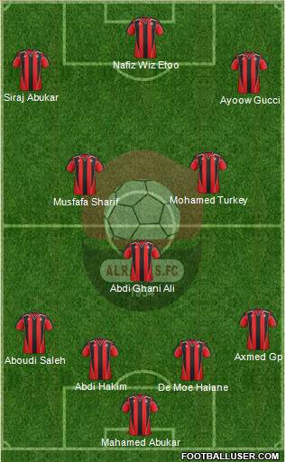 Al-Ra'eed 4-1-2-3 football formation