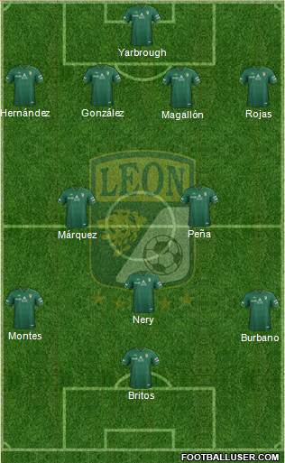 Club Deportivo León 4-2-3-1 football formation