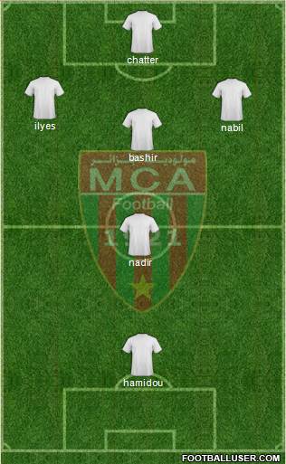 Mouloudia Club d'Alger 3-4-2-1 football formation