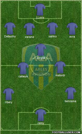 Athlétic Club Arles-Avignon 4-3-1-2 football formation