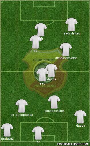 CS Herediano 4-3-1-2 football formation