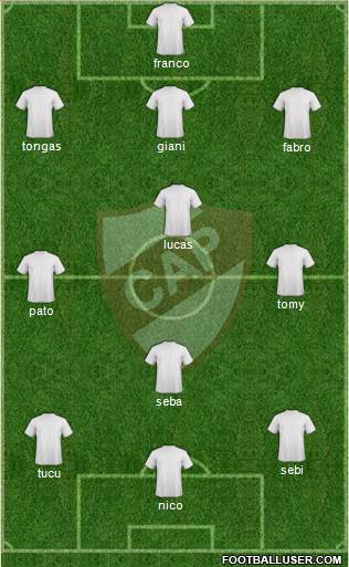 Platense 3-4-3 football formation