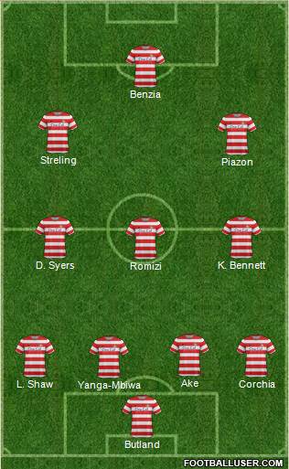 Doncaster Rovers 4-3-2-1 football formation