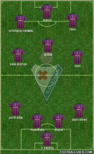 S.D. Eibar S.A.D. 4-3-2-1 football formation
