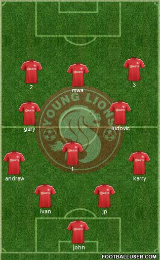 Young Lions 4-1-4-1 football formation