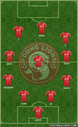 Young Lions 4-3-3 football formation