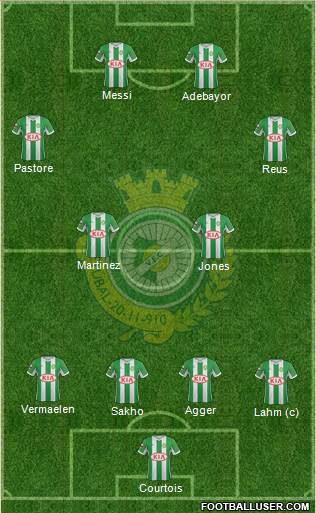 Vitória Futebol Clube 4-2-4 football formation