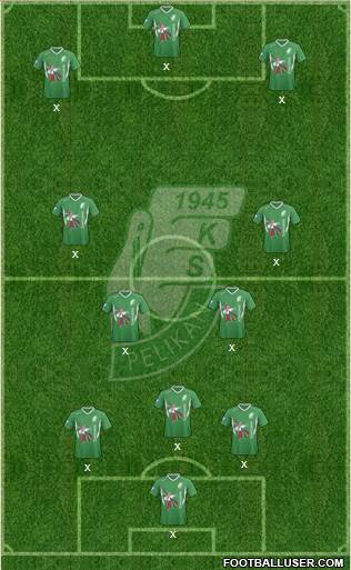Pelikan Lowicz 4-4-1-1 football formation