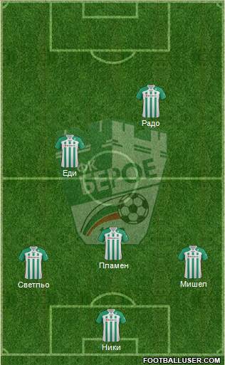 Beroe (Stara Zagora) 5-4-1 football formation