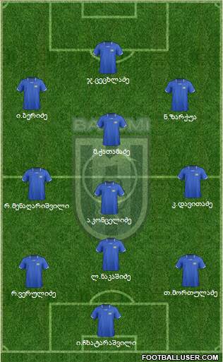 Dinamo Batumi 4-4-1-1 football formation