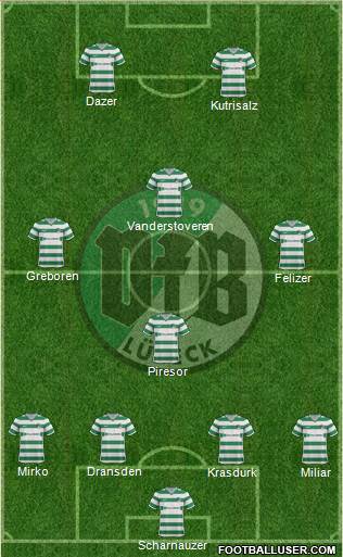 VfB Lübeck 4-1-3-2 football formation