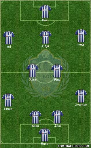 FK BSK Borca Beograd 4-2-3-1 football formation