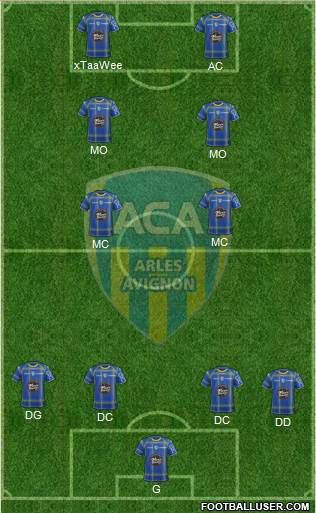 Athlétic Club Arles-Avignon 4-1-3-2 football formation