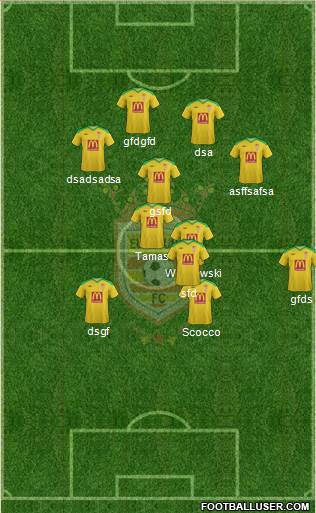 El Gouna FC 4-5-1 football formation