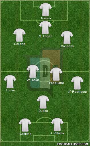 Social Español 3-4-1-2 football formation