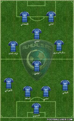Al-Hilal (KSA) 4-2-2-2 football formation