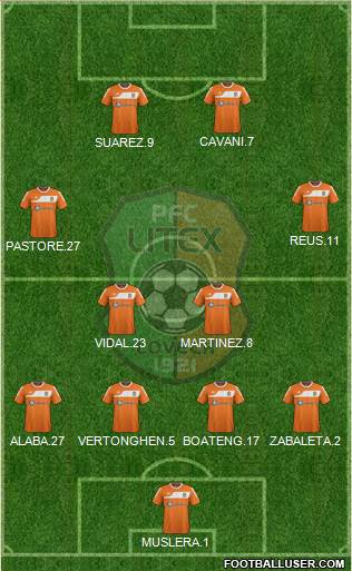 Litex (Lovech) 4-4-2 football formation