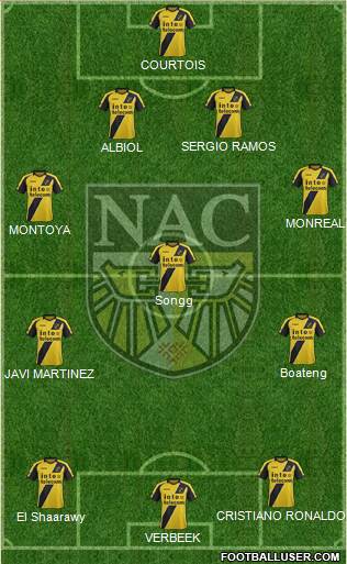 NAC Breda 4-1-4-1 football formation