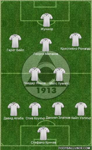 Slavia (Sofia) 4-5-1 football formation