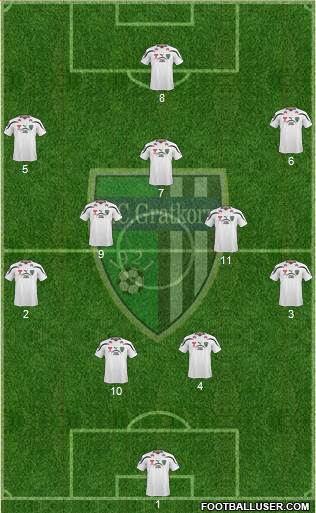 FC Gratkorn 4-2-4 football formation