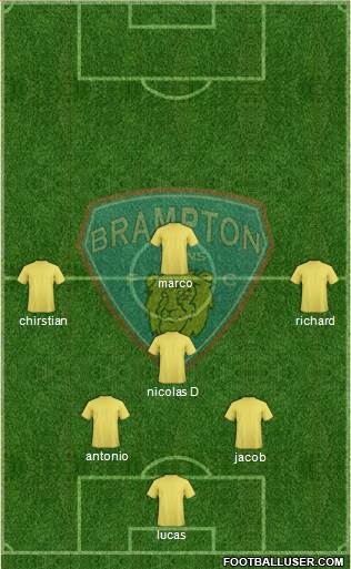 Brampton Lions FC 4-2-3-1 football formation