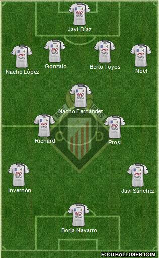Caudal Deportivo 4-2-1-3 football formation