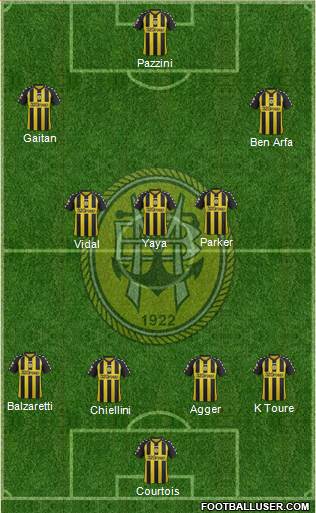 Sport Clube Beira-Mar 3-5-1-1 football formation