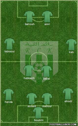 Raed Chabab Kouba 4-4-2 football formation