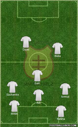 Wierna Malogoszcz 3-4-3 football formation