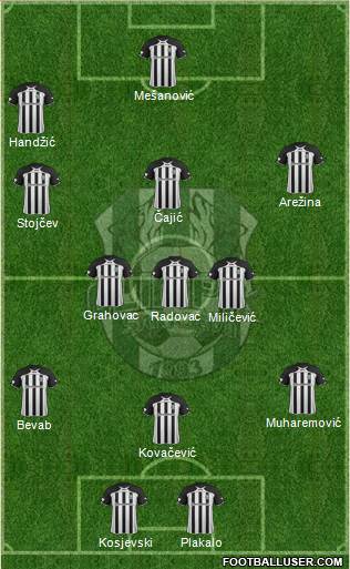 NK Olimpik Sarajevo 4-5-1 football formation