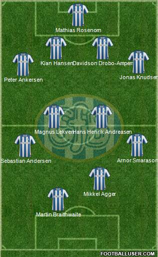 Esbjerg forenede Boldklubber 4-4-1-1 football formation