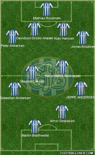 Esbjerg forenede Boldklubber 4-3-3 football formation