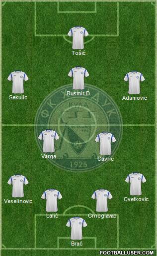 FK Hajduk Rodic MB Kula 4-2-3-1 football formation