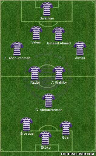 Al-Ain 4-2-1-3 football formation