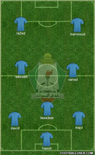 Al-Wehdat 4-2-4 football formation