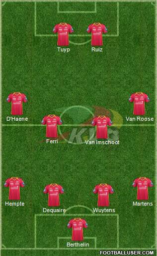 KV Oostende 4-4-2 football formation