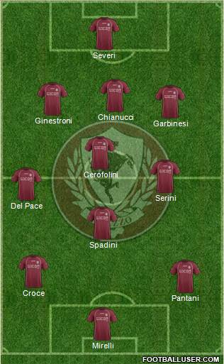 Arezzo 4-2-4 football formation