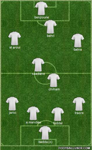 FUS Rabat 4-2-3-1 football formation