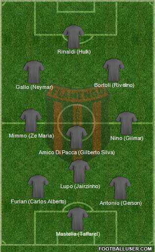 Flamengo EC de Arcoverde 3-4-2-1 football formation