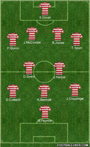 Doncaster Rovers 4-2-3-1 football formation